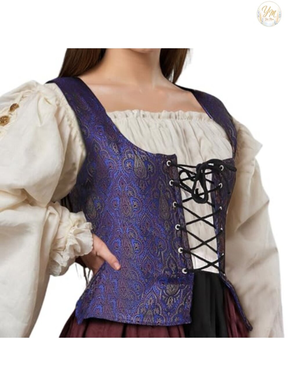 Reversible Ren Faire Corset Bodice Top Pirate Renaissance Costume
